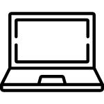 black outline of a computer image